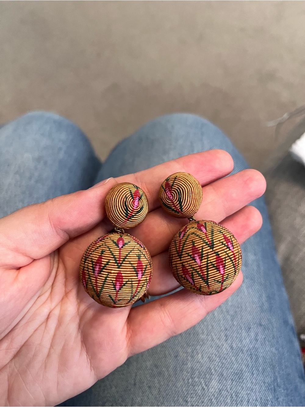 Rebecca de Ravenel handpainted Drop post Earrings